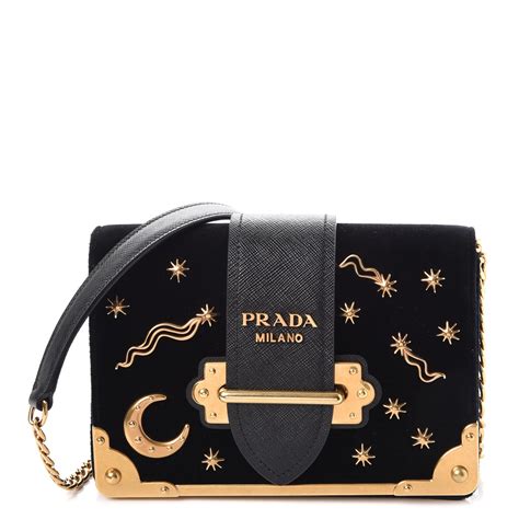 prada astrology bag velvet|Prada nero shoulder bag.